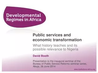 Public services and economic transformation