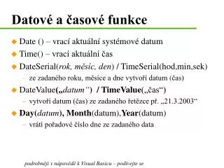 datov a asov funkce