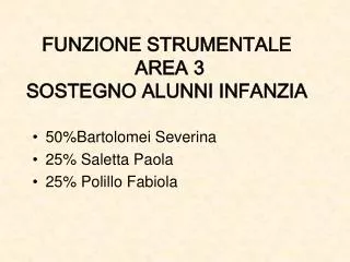 funzione strumentale area 3 sostegno alunni infanzia