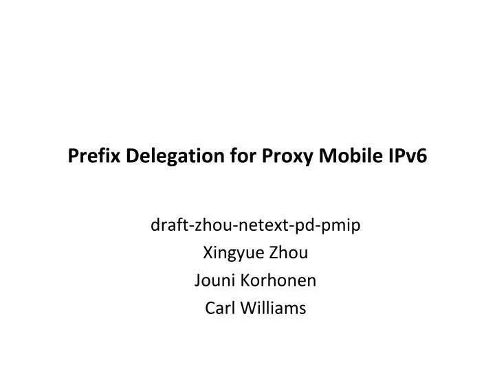 prefix delegation for proxy mobile ipv6