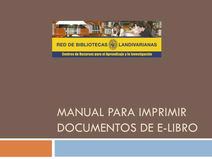 manual para imprimir documentos de e libro