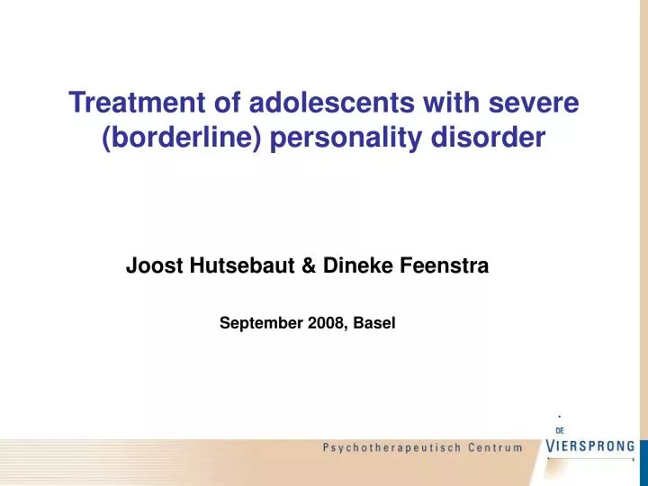 treatment of adolescents with severe borderline personality disorder