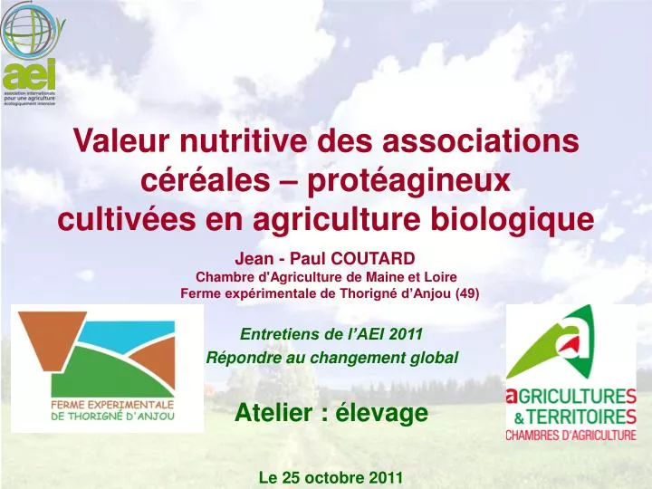 valeur nutritive des associations c r ales prot agineux cultiv es en agriculture biologique
