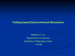 Folding-based Electrochemical Biosensors