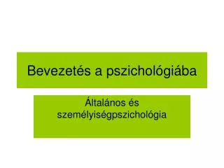 bevezet s a pszichol gi ba