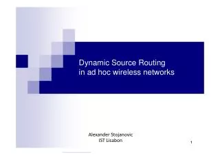 Dynamic Source Routing