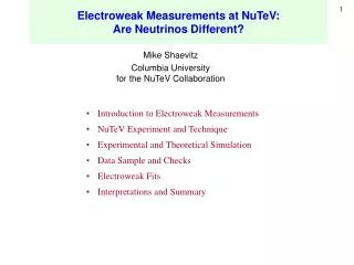 Electroweak Measurements at NuTeV: Are Neutrinos Different?