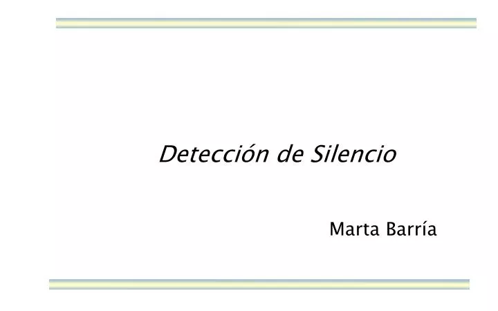 detecci n de silencio