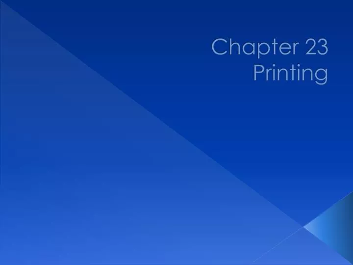 chapter 23 printing