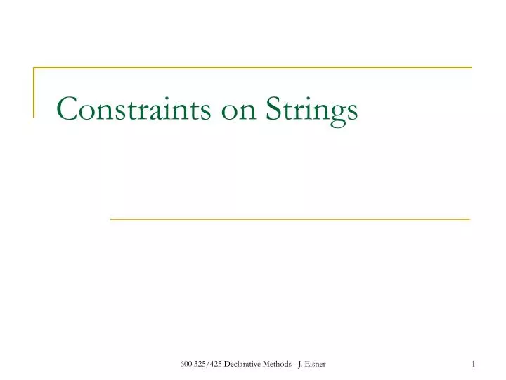 constraints on strings