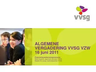 algemene vergadering vvsg vzw 16 juni 2011