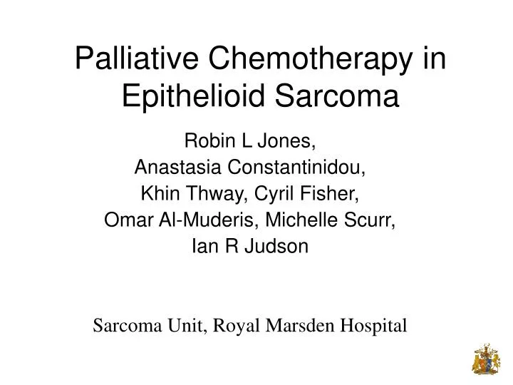 palliative chemotherapy in epithelioid sarcoma