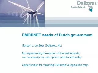 EMODNET needs of Dutch government