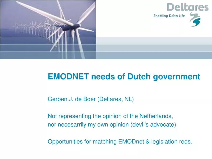 emodnet needs of dutch government