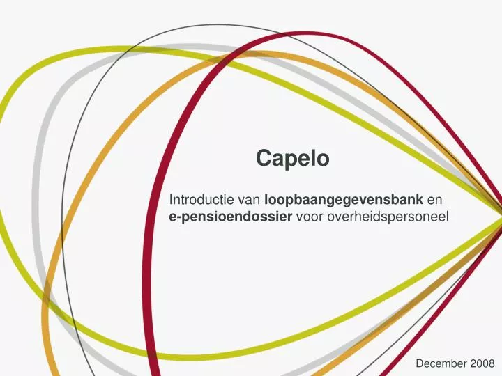 capelo introductie van loopbaangegevensbank en e pensioendossier voor overheidspersoneel