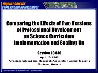 Session 43.030 April 13, 2005 American Educational Research Association Annual Meeting