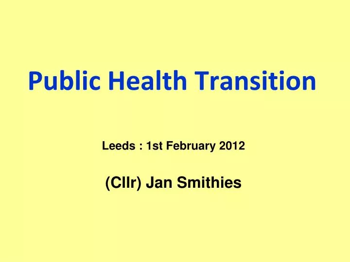public health transition