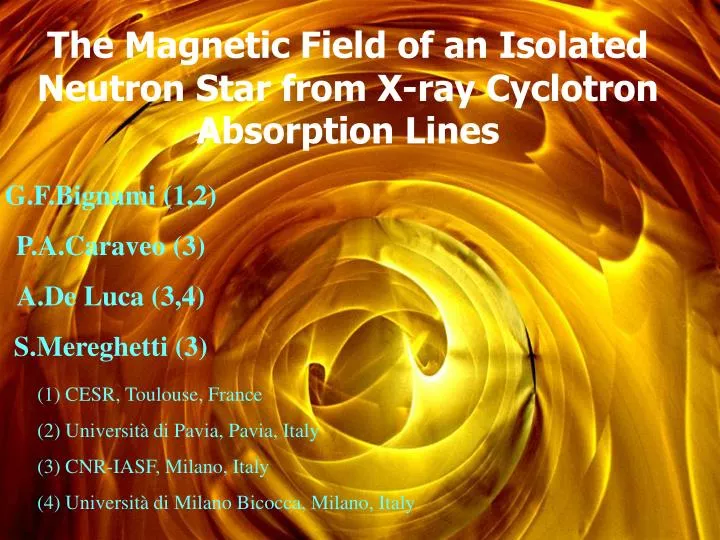 the magnetic field of an isolated neutron star from x ray cyclotron absorption lines