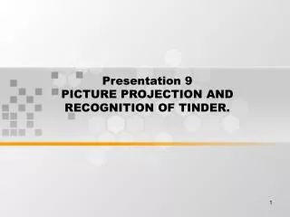 Presentation 9 PICTURE PROJECTION AND RECOGNITION OF TINDER.