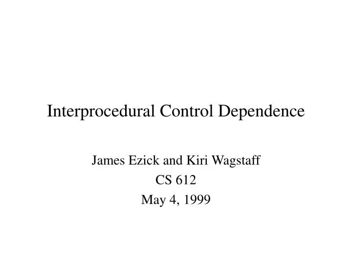 interprocedural control dependence