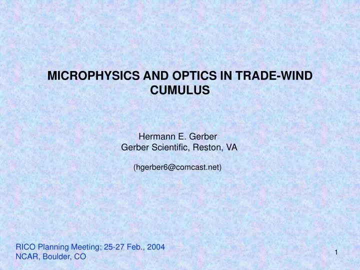 microphysics and optics in trade wind cumulus