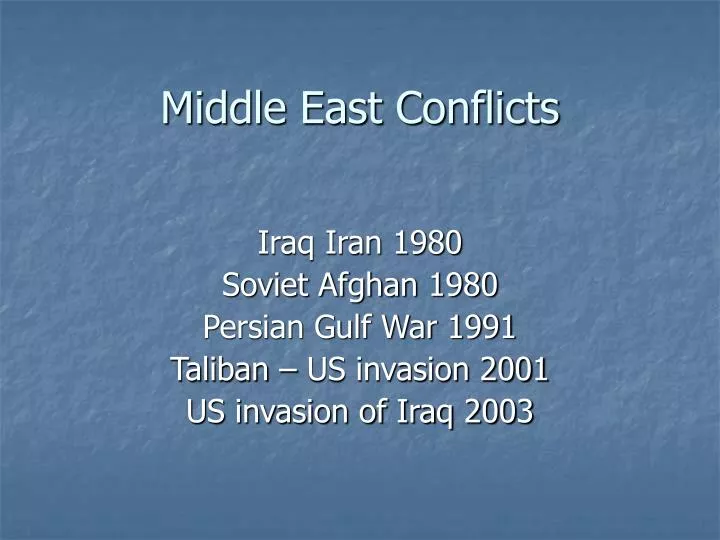 middle east conflicts