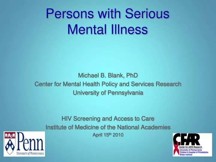 persons with serious mental illness