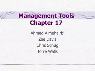Management Tools Chapter 17