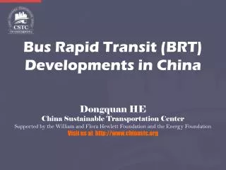 Bus Rapid Transit (BRT) Developments in China