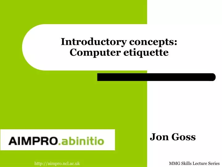 introductory concepts computer etiquette