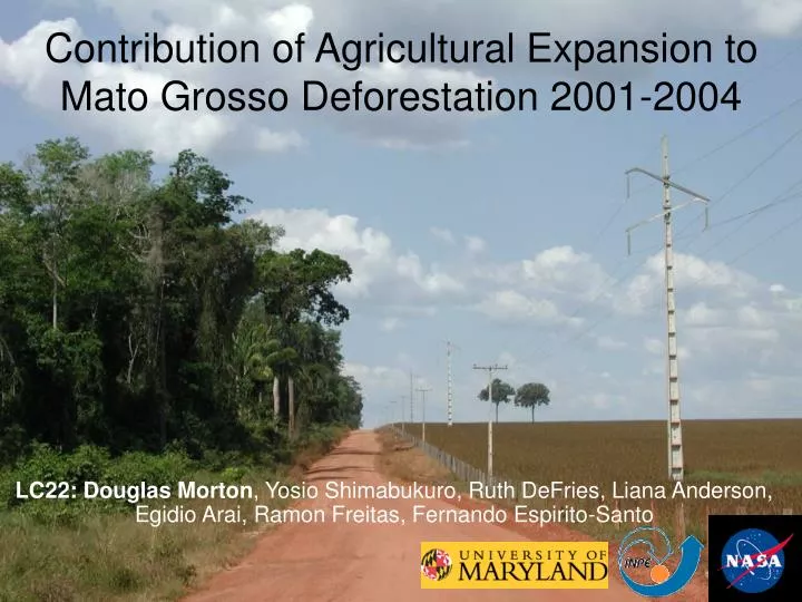 contribution of agricultural expansion to mato grosso deforestation 2001 2004