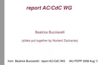 report AC/CdC WG