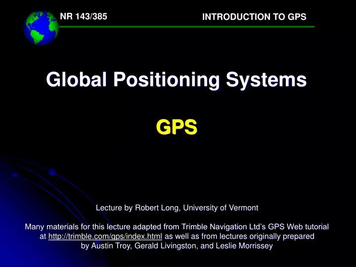 global positioning systems gps