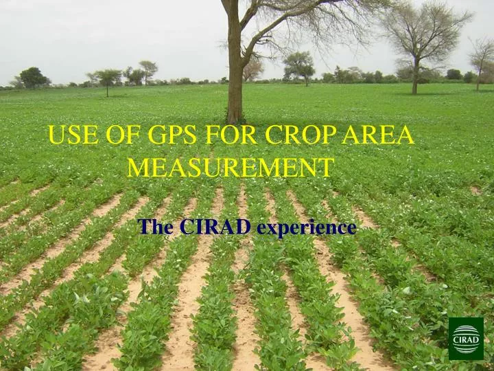 use of gps for crop area measurement