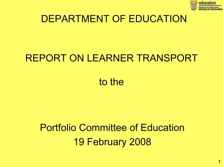 report on learner transport to the