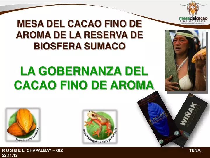 mesa del cacao fino de aroma de la reserva de biosfera sumaco