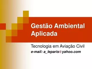 gest o ambiental aplicada