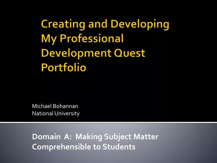 michael bohannan national university domain a making subject matter comprehensible to students