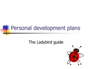 Personal development plans