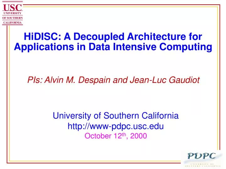 hidisc a decoupled architecture for applications in data intensive computing