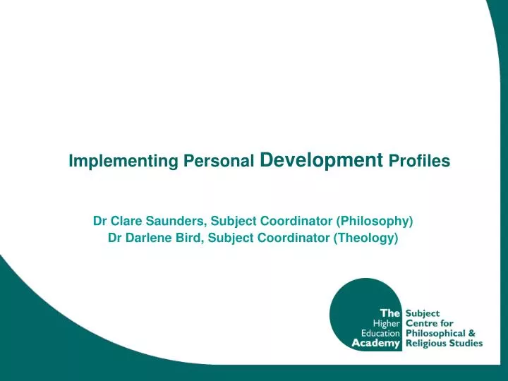 implementing personal development profiles