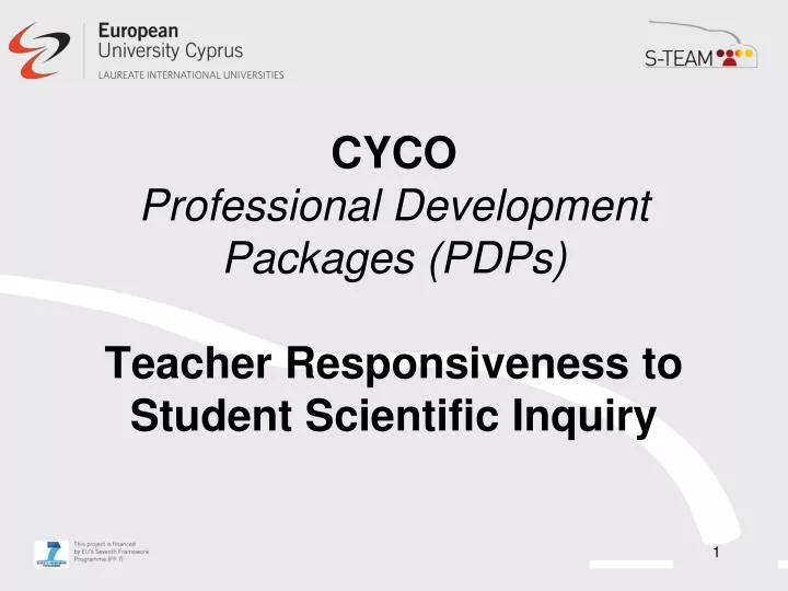 cyco professional development packages pdps teacher responsiveness to student scientific inquiry