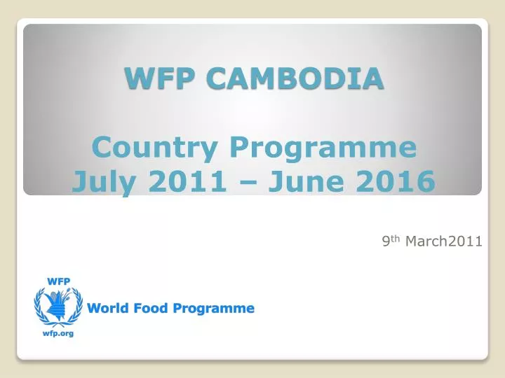 wfp cambodia country programme july 2011 june 2016