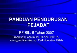 panduan pengurusan pejabat