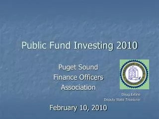 Public Fund Investing 2010