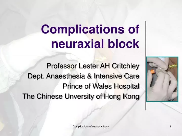 complications of neuraxial block
