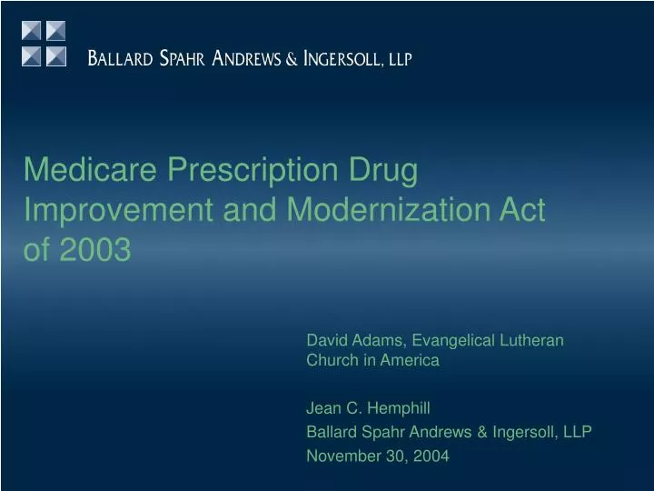 medicare prescription drug improvement and modernization act of 2003