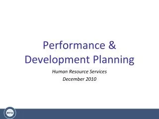 Performance &amp; Development Planning