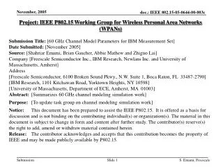 Project: IEEE P802.15 Working Group for Wireless Personal Area Networks (WPANs)