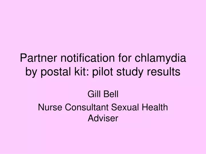 partner notification for chlamydia by postal kit pilot study results